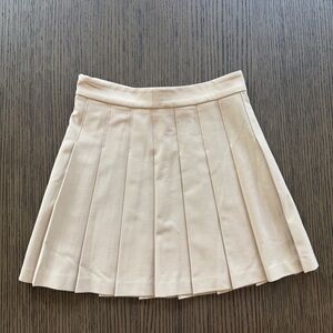 Cream Mini skirt with Pleats